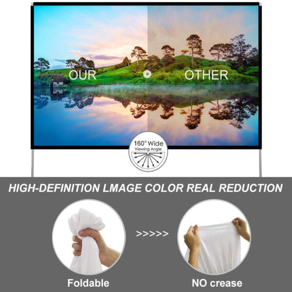 Salange Xiaomi XGIMI Projector 4K Projector Screen Portable Projection Screens for Outdoor with Stand 120 100 Inch 16:9 Movie